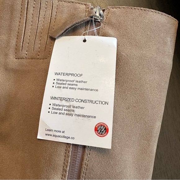 AQUA COLLEGE Women’s Tori Waterproof Suede Tall Boots Taupe Size 10 New - Picture 9 of 16